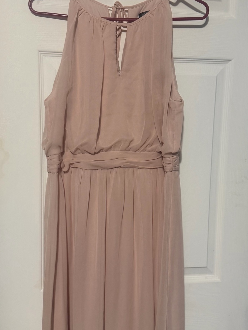 Adrianna Papell Sleeveless Chiffon Maxi Dress in Dusty Blush